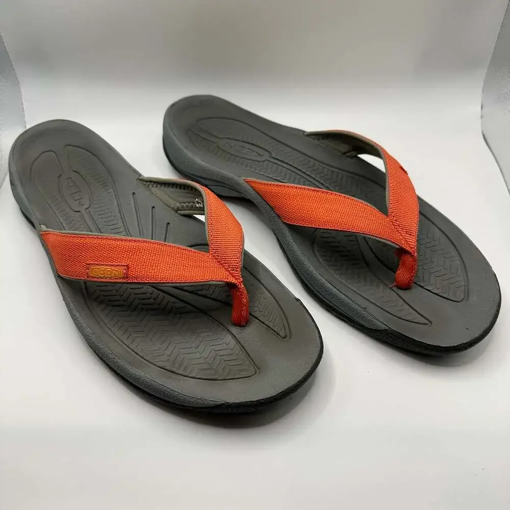 Keen Men's Kona Flip Flop Sandals Gray and Orange size 10
